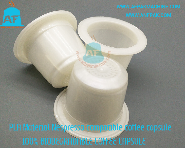 empty biodegradable coffee capsule