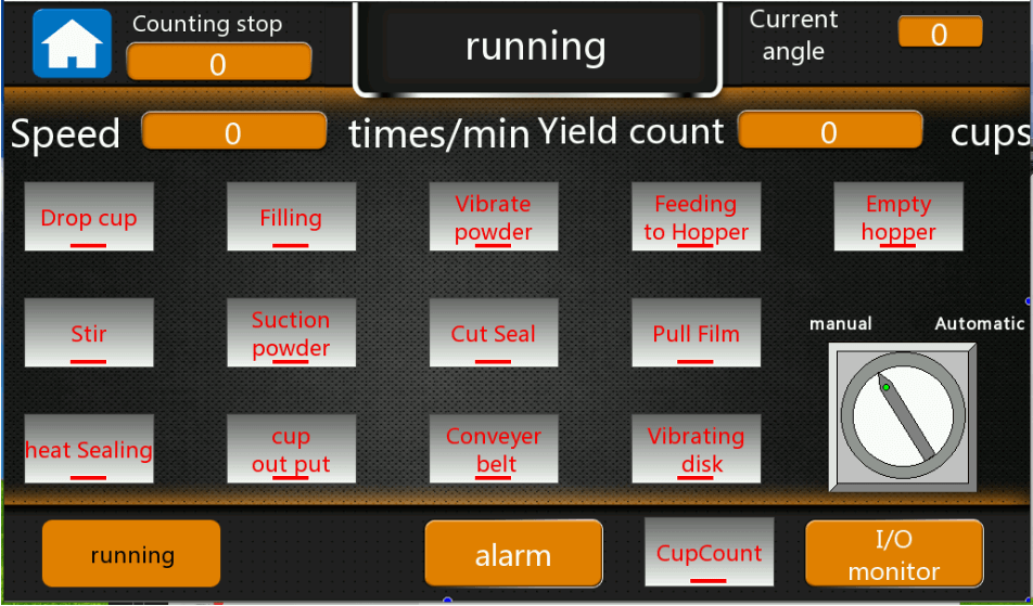 Figure 19 - Main running screen of coffee capsule machines