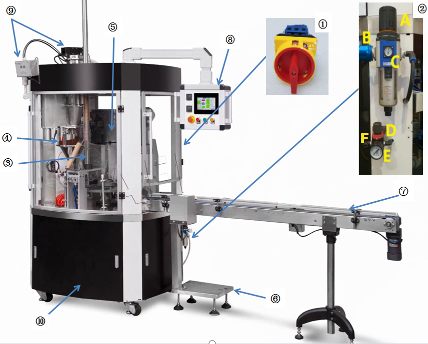 overall of RN1S coffee capsule filling sealing machine