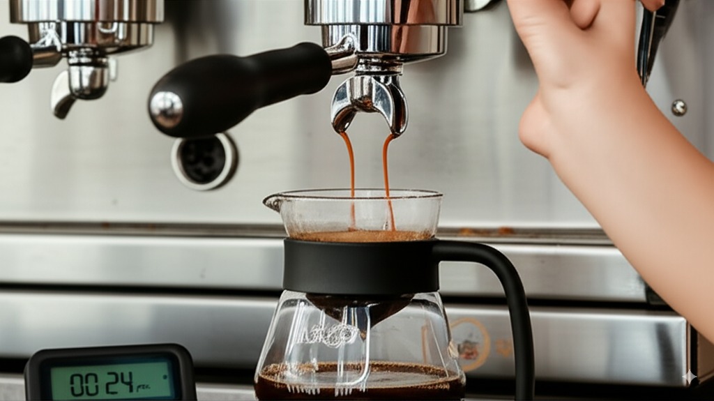 Coffee extraction process in capsule machine