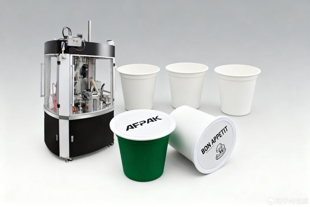 Pack RN1S Universal Capsule Füllmaschineachine The AFPAK RN1S machine in a workshop