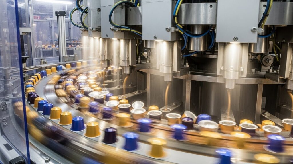 Vysokorychlostní výroba kávových kapslí