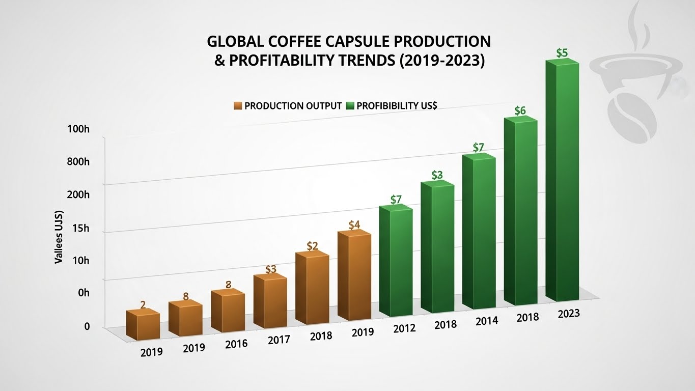 A chart showing an upward trend in production output and profitability.